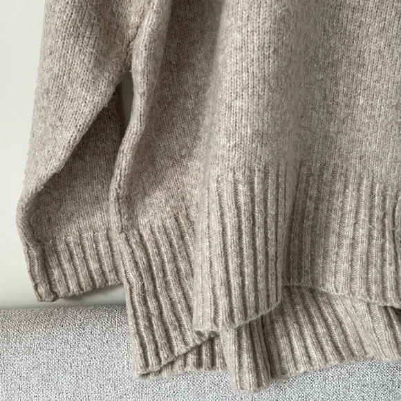 Zara Wool Blend Sweater in Light Gray Beige Size S - Picture 4 of 9